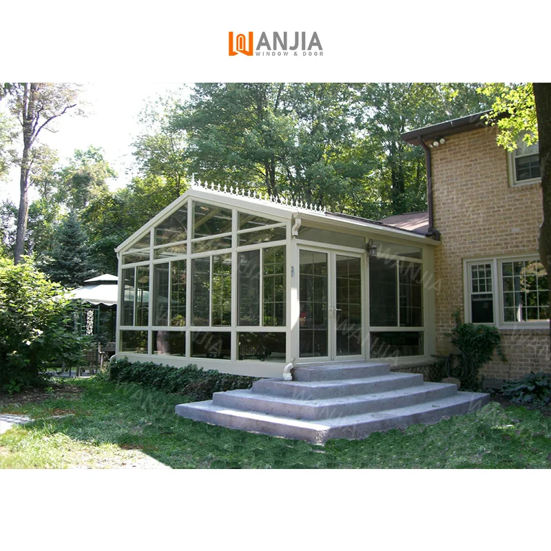 Industry Leader New Arrival Glass House Conservatory Villa Exterior Four Seasons Room Aluminum Sunroom Soundproof Sunroom