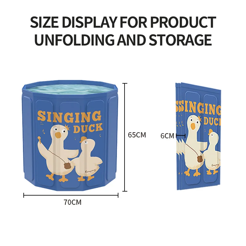 Foldable bathtub with modular stabilizing structure Practical bathtub Thick Quick-drying material Suitable for kids and adults