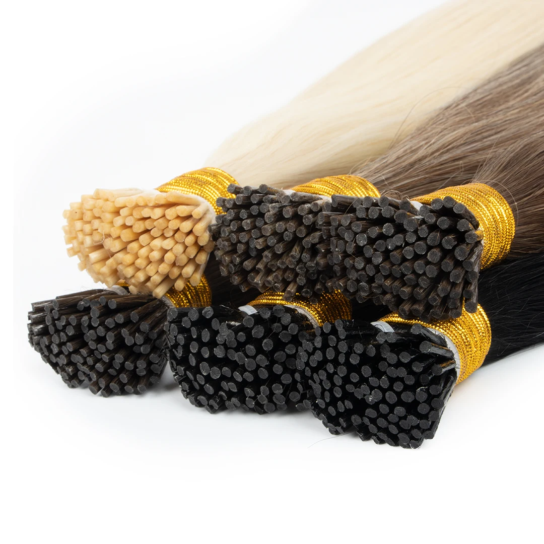 Hot Selling Bone Straight Donor Human Hair Extension i Tip Hair Indian Cuticle Aligned Virgin Hair Micro Link i tips