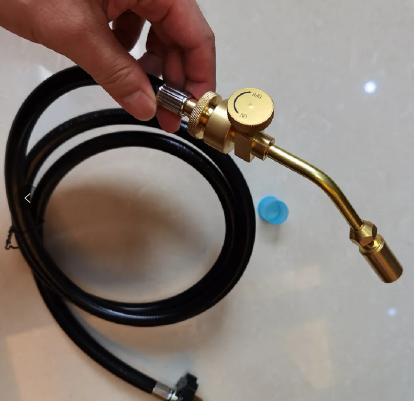 Brass Large Pencil Flame Gas Welding Torch Head Nozzle with Propane Adapter Hose Connects for Soldering Propane Torch Kit
