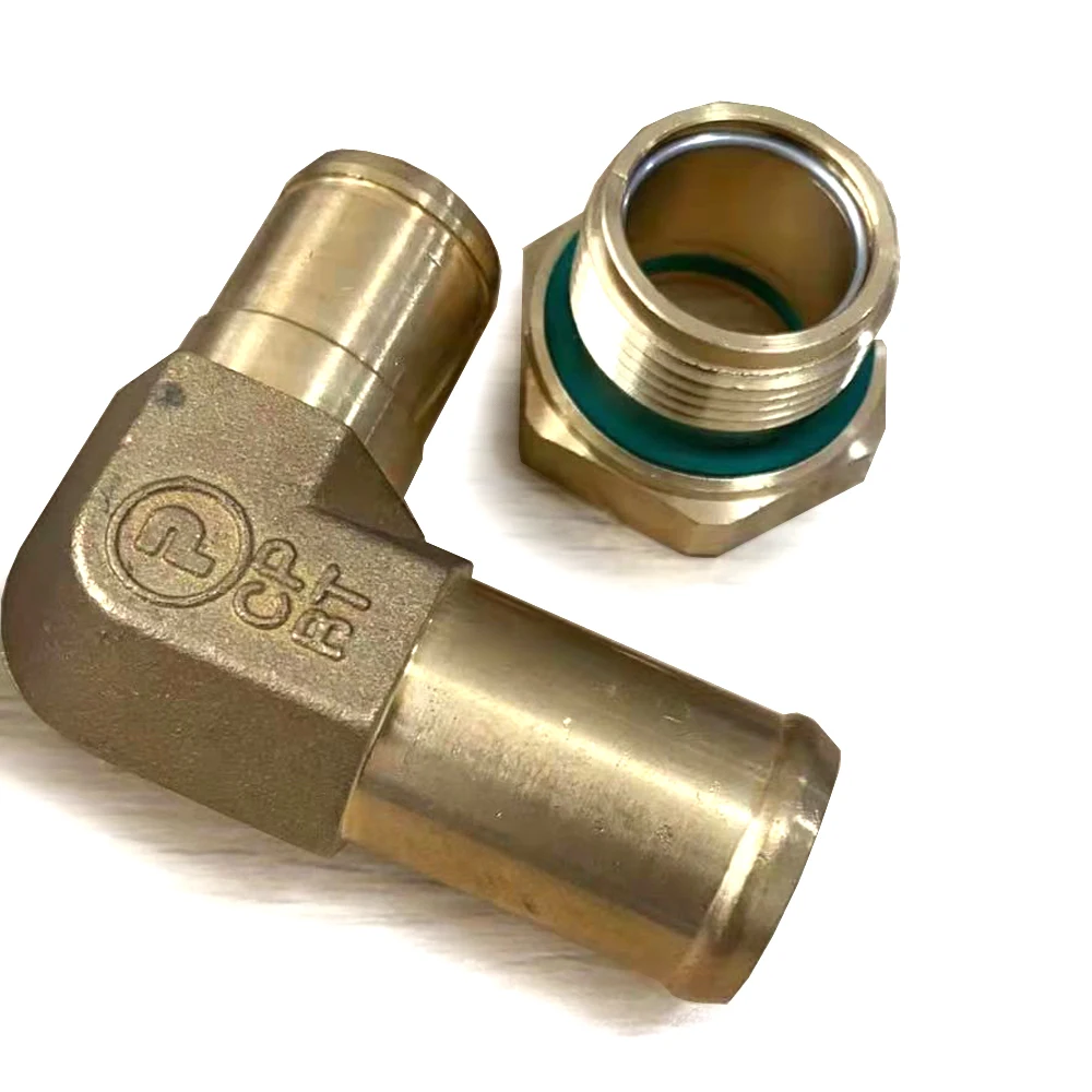 Inch screw thread and Metric thread brass copper material for automobile Elbow of steering gear