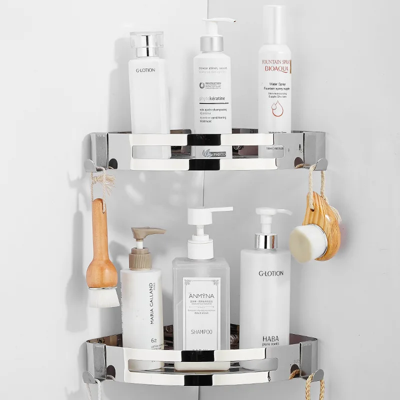 Лидер продаж многофункциональная угловая полка из нержавеющей стали бытовой стеллаж для хранения в ванной комнате
