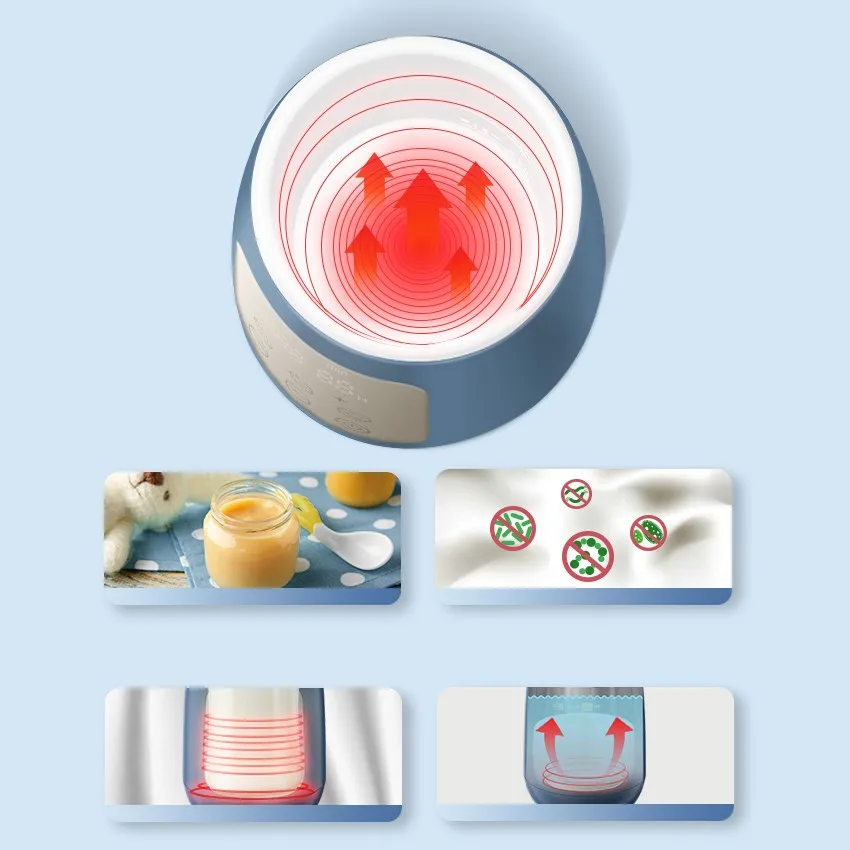Portable 4 In 1 Electric Touch Control 24H Constant Temperature Single Baby Bottle Warmer Milk Heater