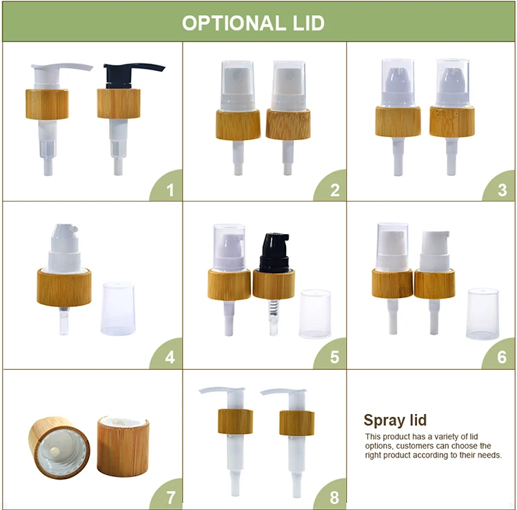 Wholesale Cosmetic Lotion Packaging 30ml 50ml 100ml 120ml 150ml Frosted Glass Spray Bottle With Bamboo Lid