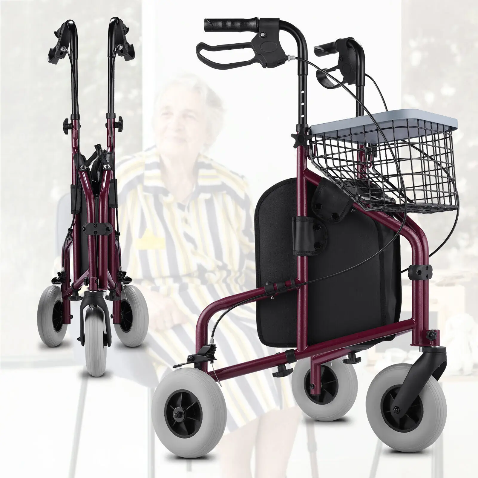 New foldable scooter aluminum alloy light walker with wheel walker