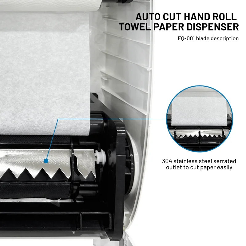 FQ-001 China Supplier Automatic Toilet Paper Towel Dispenser Auto Cut Hand Roll Holder Wall Mounted