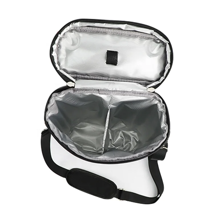 Custom Logo Insulated Portable Wine Tote Carrier For Beach 2 Bottle Reusable Wine Cooler Bag