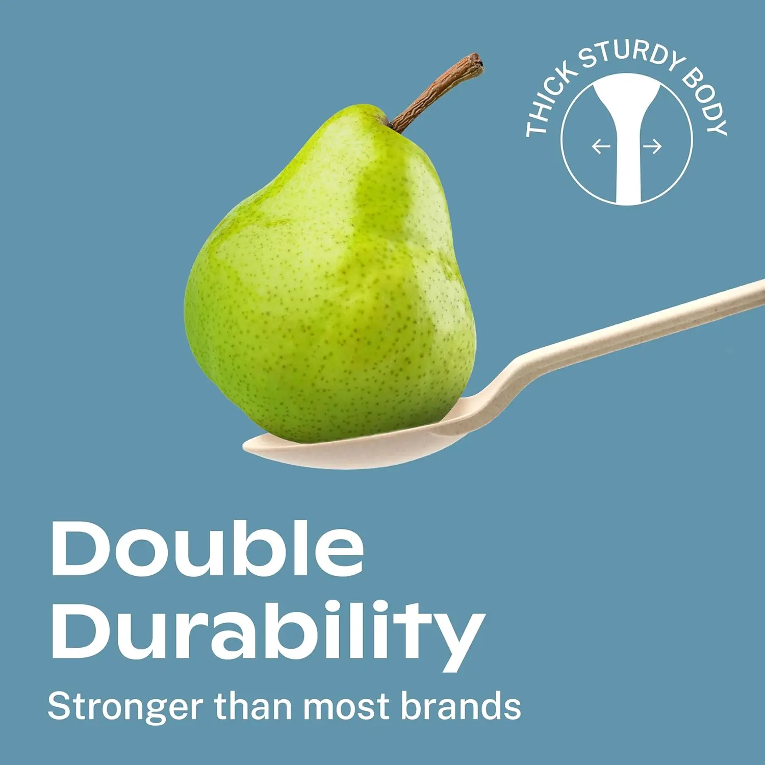 Coral 100% Compostable Heavy Duty Disposable Cutlery 120 No Plastic Spoons 6.5 Inch Break-Resistant Smooth Edges Ocean Friendly