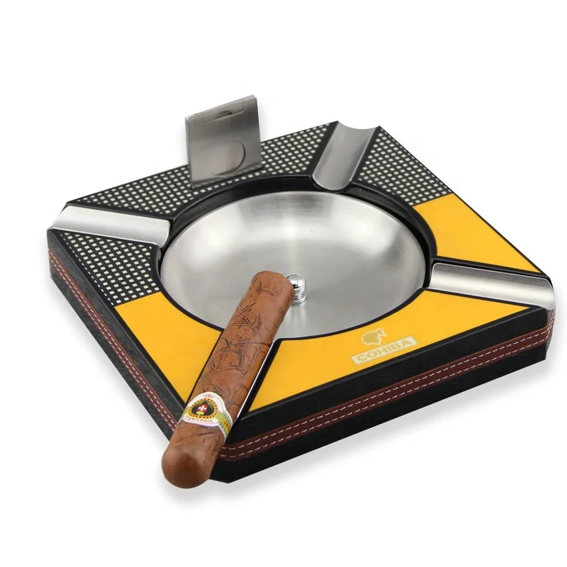 COHIBA Wooden Meatal Cigar Ashtray