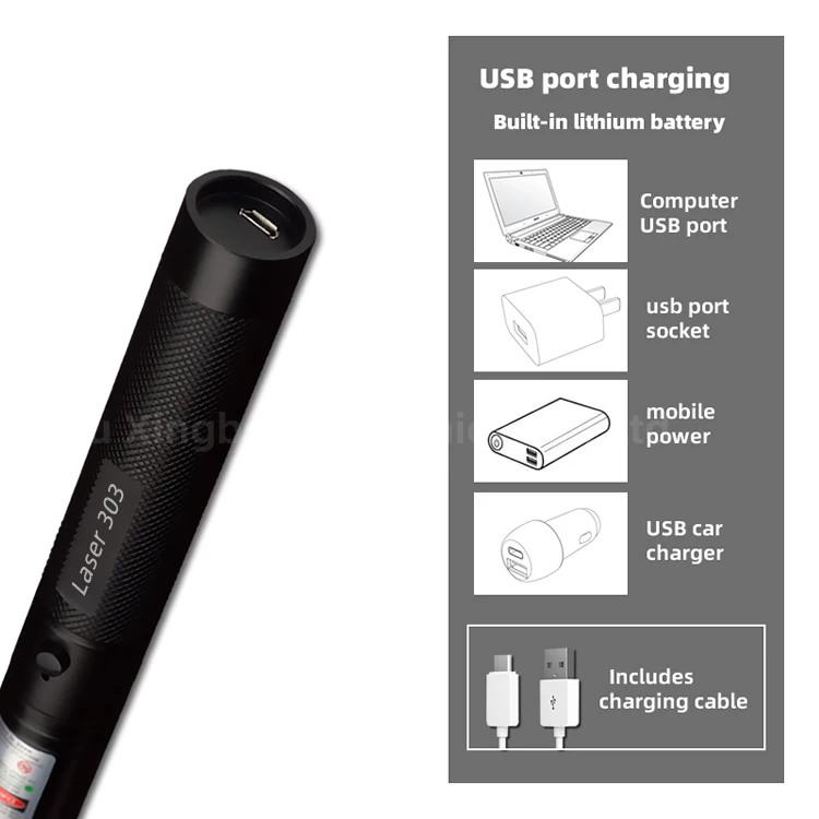 Высокая мощность портативный USB Перезаряжаемый зеленый красный синий фиолетовый лазерный указатель с одной точкой звездное небо регулируемый фокус