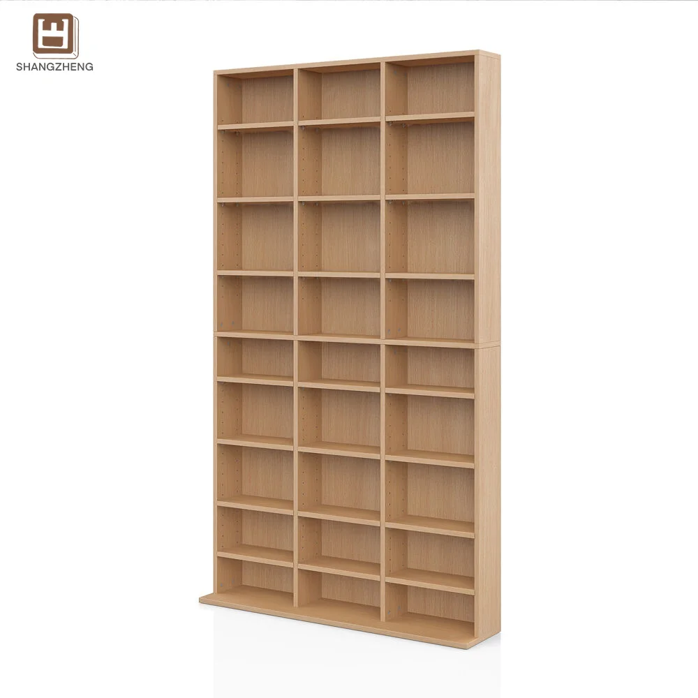 Modern Simple Solid Color Bookcase Light Natural Texture Smooth Lines Storage Display Living Room Furniture Home Office Iron