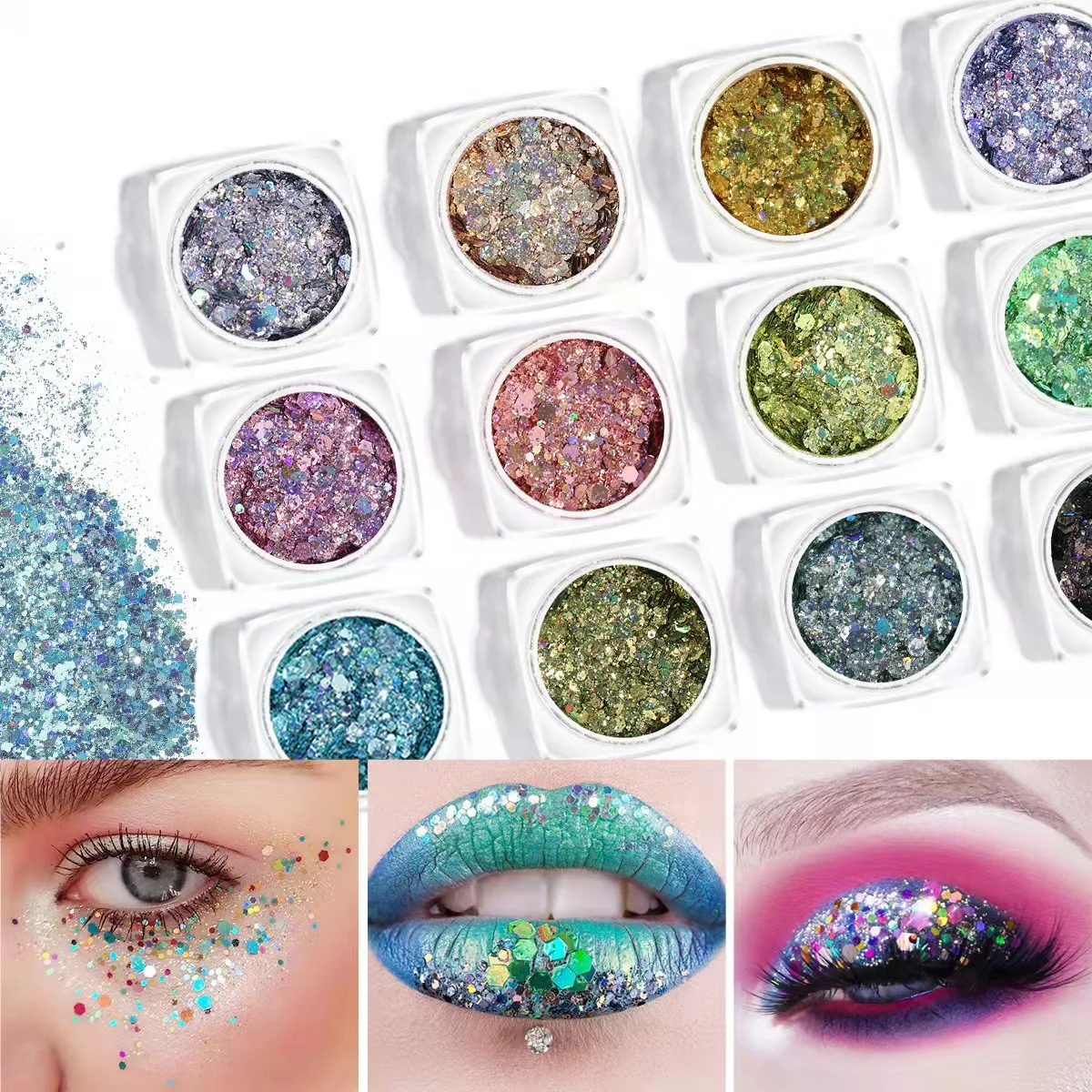 High Quality Multicolor Loose Holographic Glitter Cosmetic for Women Eye Face Luxury Nail Sequins Eye makeup sequins