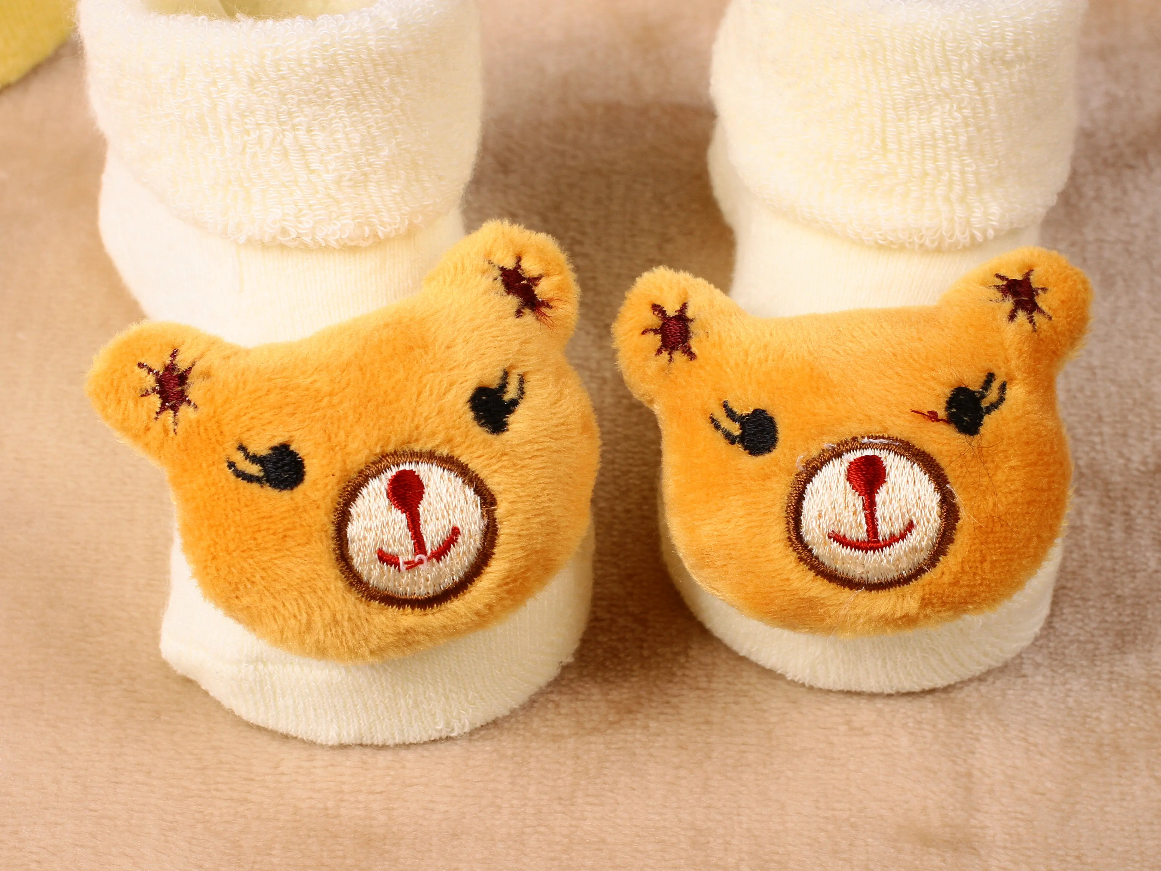3D Cute animal custom cotton Infant  baby toddler socks 0-12Month anti-slip baby animal dolls baby  breathe soft cotton socks
