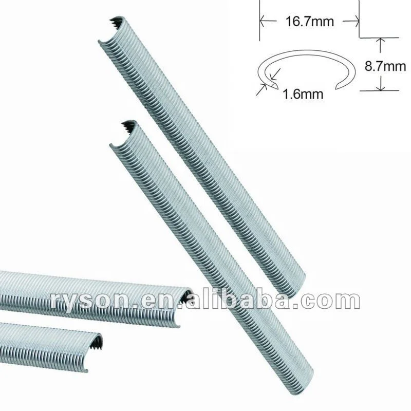 Foshan Ryson Galvanized Wire 15GA Staples Bostitch C24 Hog Ring Nails C-Clips for Pocket Spring Matress
