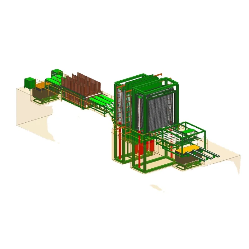 Full automatic 30 layers hydraulic plywood hot press auto loading and unloading type hot press line for plywood