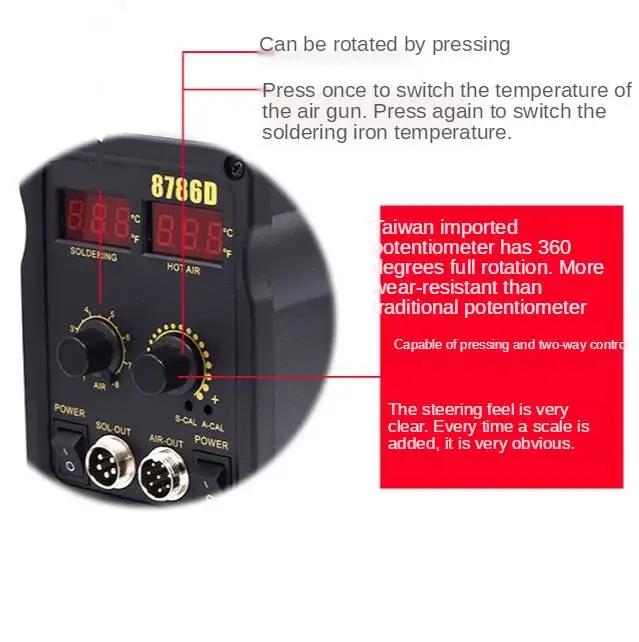  Bg881 New Design 2 In 1 Lcd Digital Display Rework Station With Hot Air Gun Soldering Iron Constant