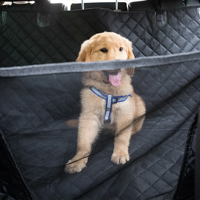 Washable Scratchproof Waterproof Nonslip Pet Car Seat Protector Dog Seat Cover with Storage Pockets Mesh Visual Window