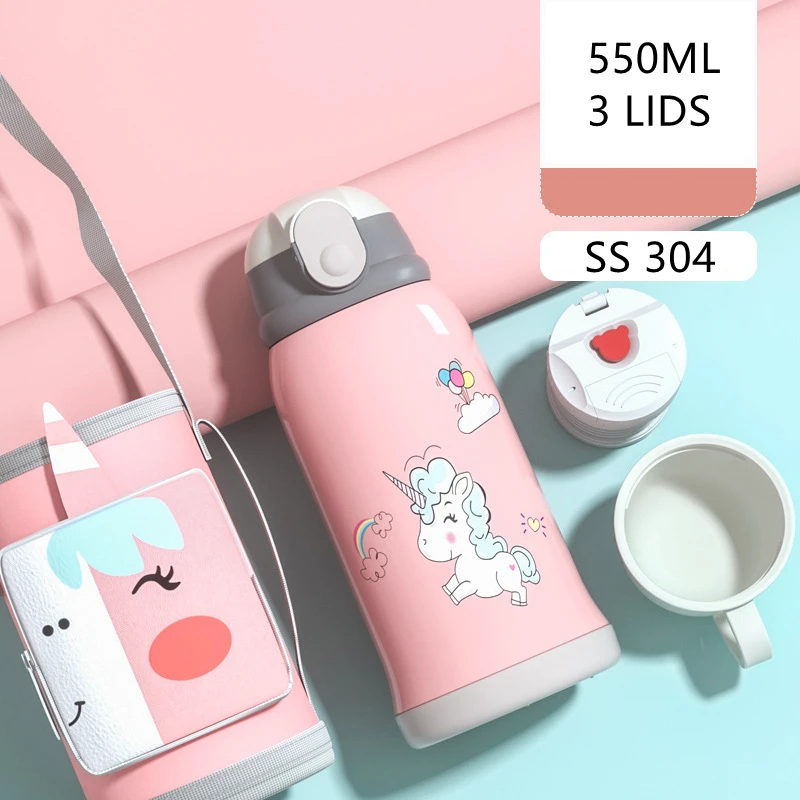 
Stainless Steel 550ML Double Wall Portable Custom BPA Free Back To School Vacuum Kids Insulated Water Bottle 