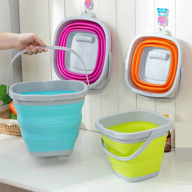 3L 5L 10L CUSTOM LOGO Camping Washing bucket folding water bucket square fishing folding bucket