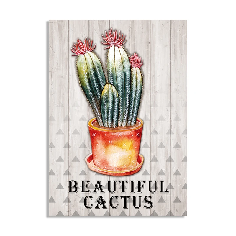 Оптовая продажа с фабрики, деревянные знаки, Художественная печать, рамка для картин с кактусами, Деревянные Настенные знаки, таблички