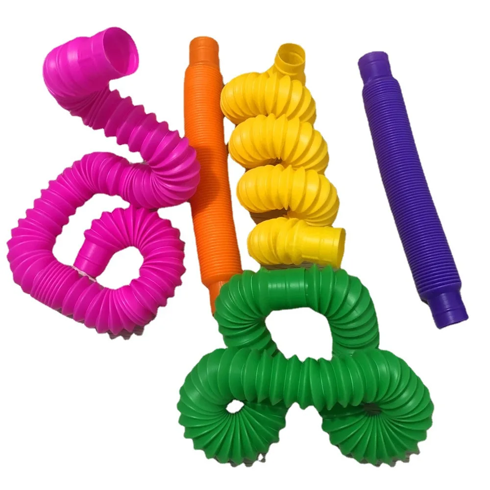 Pop Tube Color Stretch Plastic Pipes Corrugated Kids Diy Telescopic Pipe Vent Decompression Fidget Toys