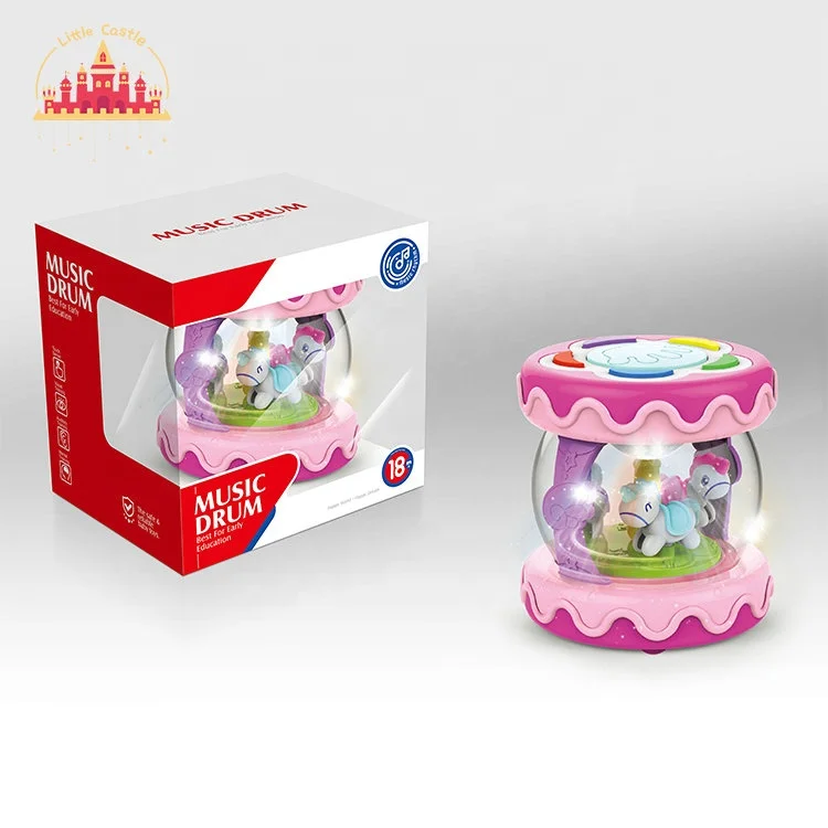 Infant Musical Instrument Toy Electronic Plastic Rotating Pat Drum With Light SL07A076