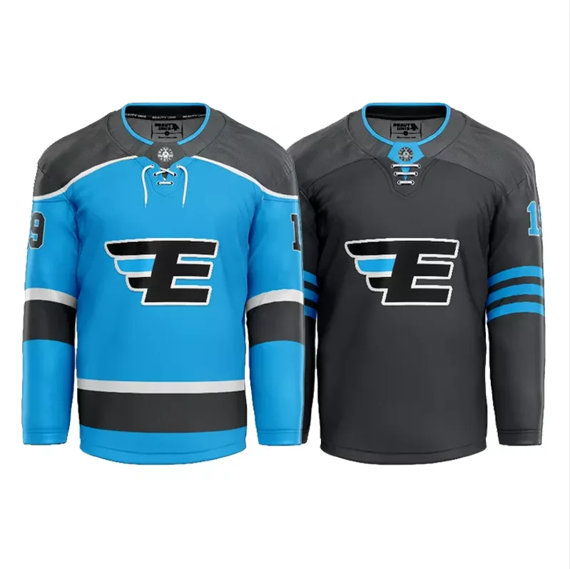 Customized  Ice Hockey Referee Jersey Blank Ice Hockey Jerseys Sublimation Mesh Sport Ice Hockey Wear