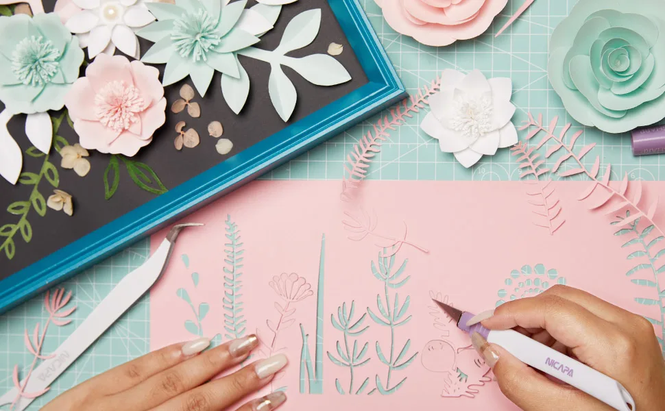 Nicapa Purple 7 Pieces HTV Vinyl Weeding Craft Tools Set for Silhouette/Siser/Oracal 631 651 751 Vinyl