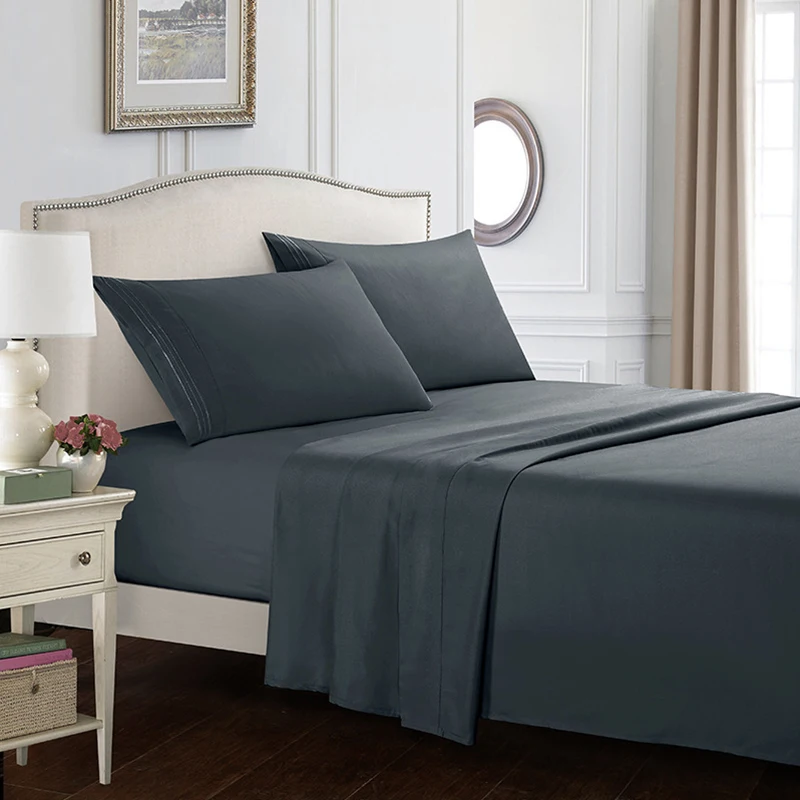 Готово к отправке 5 звездочный отель King Size сплошной цвет постельных