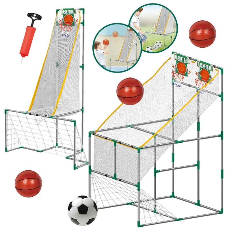 Sport Set Toy 2 in1 Football Door Mat Basketball Shooting Machine Net