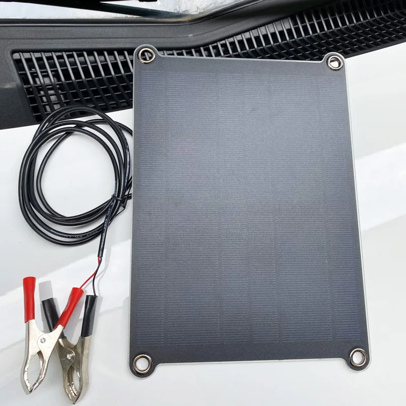 Flextech 18V 5W Portable Solar Car Boat Power Panel Battery Charger Maintainer for Automobile Motor Tractor