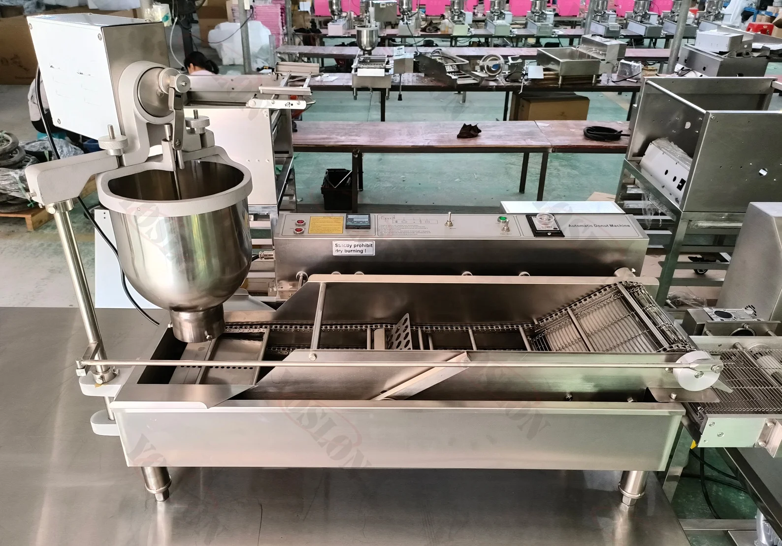 YOSLON T-100 Fully Automatic Commercial Auto Mini Mochi Maker Bakery Donut Fryer Making Machine for Donuts