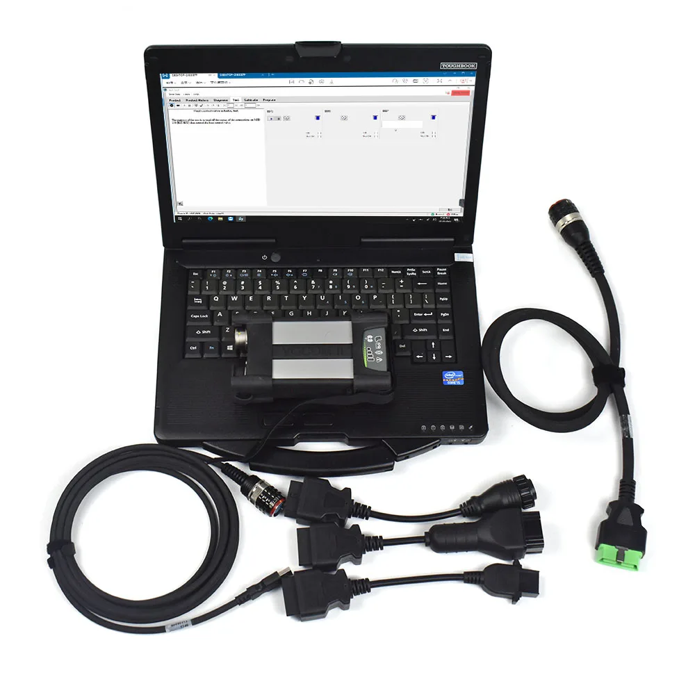 CF53 Laptop For volvo for renault UD Mack heavy duty truck diagnostic tool VOCOM II APCI PTT Premium tech tool DEV2 VOCOM2 scan