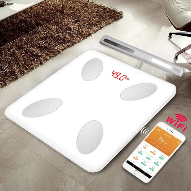 2023 Newest Wireless Tuya Tempered Glass Smart Scale Free Wifi Body Fat Scale body fat smart scale with app