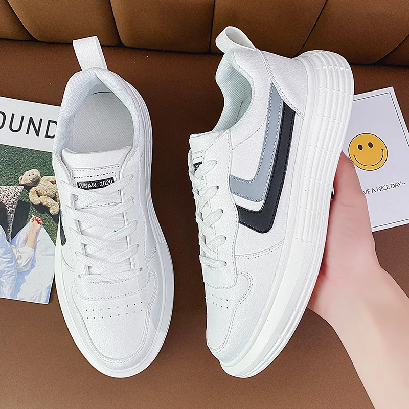 HN6089  Fashion Rubber Outsole Sports Running Shoes Flat Men Sneakers white shoes