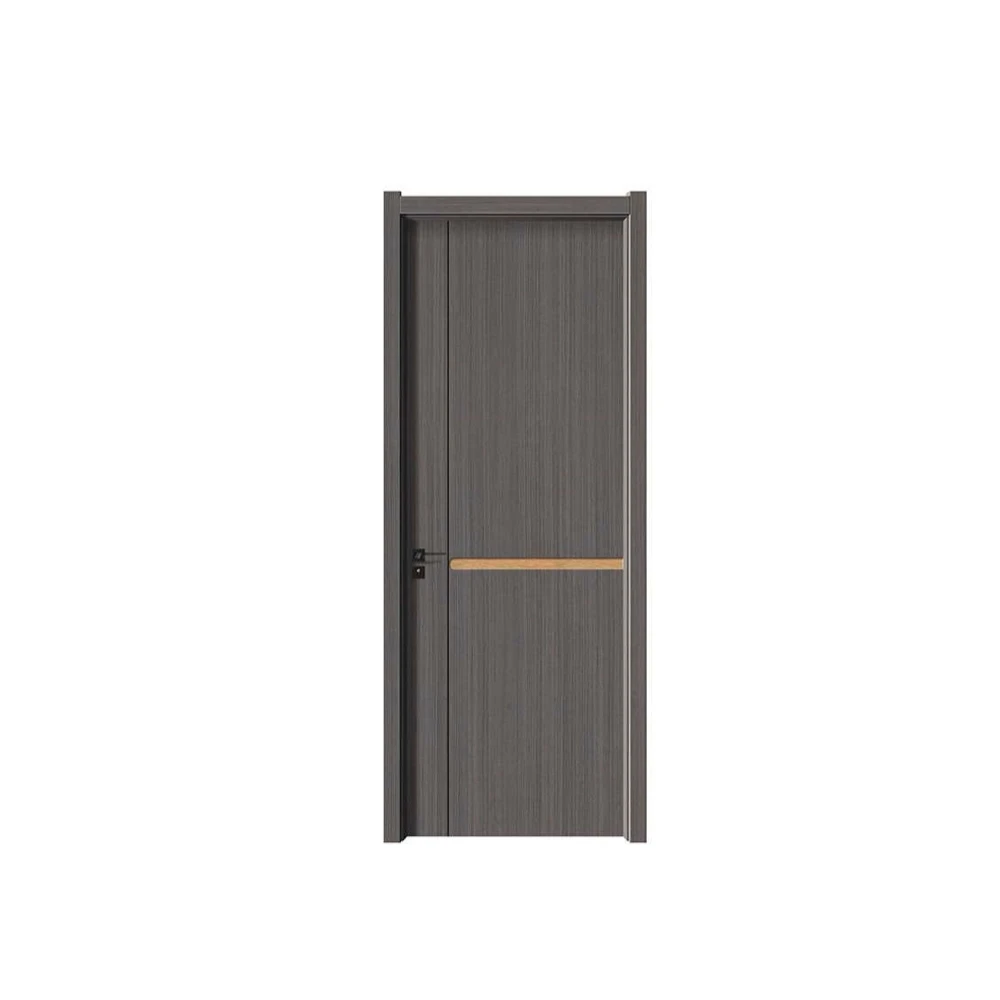 New simple modern black carbon crystal door panel, interior wooden door, Chinese manufacturer zero inlay X-006