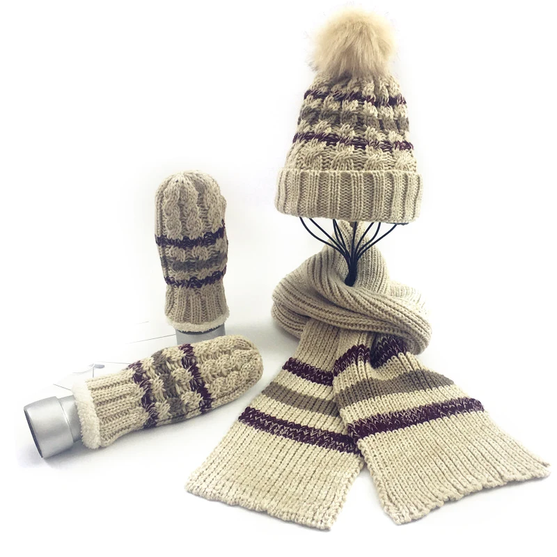designer team logo faux fur wool fuzzy cashmere knitted custom winter beanie women men hat caps and scarf set (1600179645079)