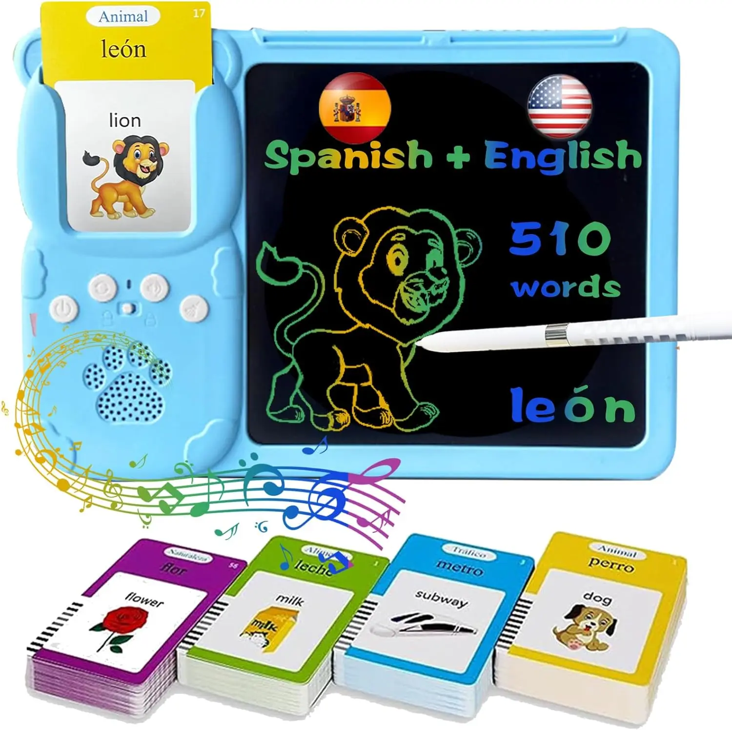 255 510 word kid electronic talking alphabet interactive read learning toy early education English Spanish French Italian Arabic