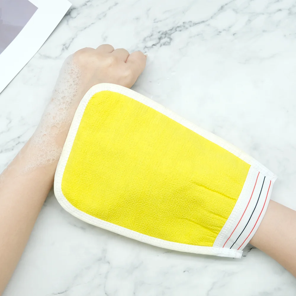 Wholesale Body Scrubber Nylon Viscose Exfoliating Gloves Custom Exfoliating Bath Shower Gloves for Spa