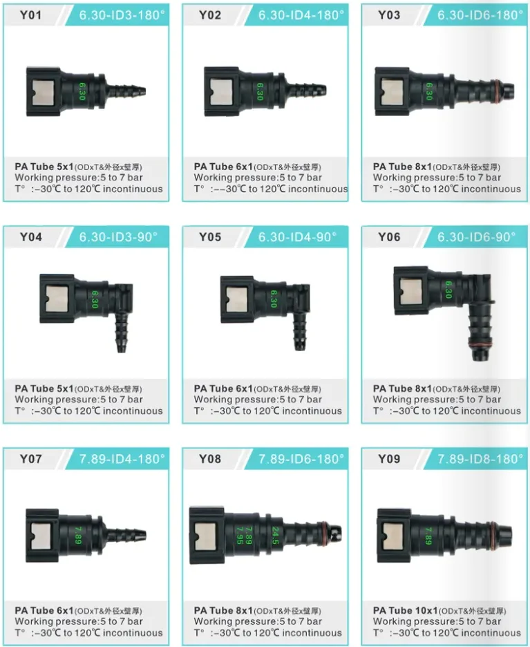 6AN Fuel Adapter Fitting to 3/8 GM Quick Connect Male LS EFI BLACK Quick Connect Male Quick Adapter Fuel Fitting