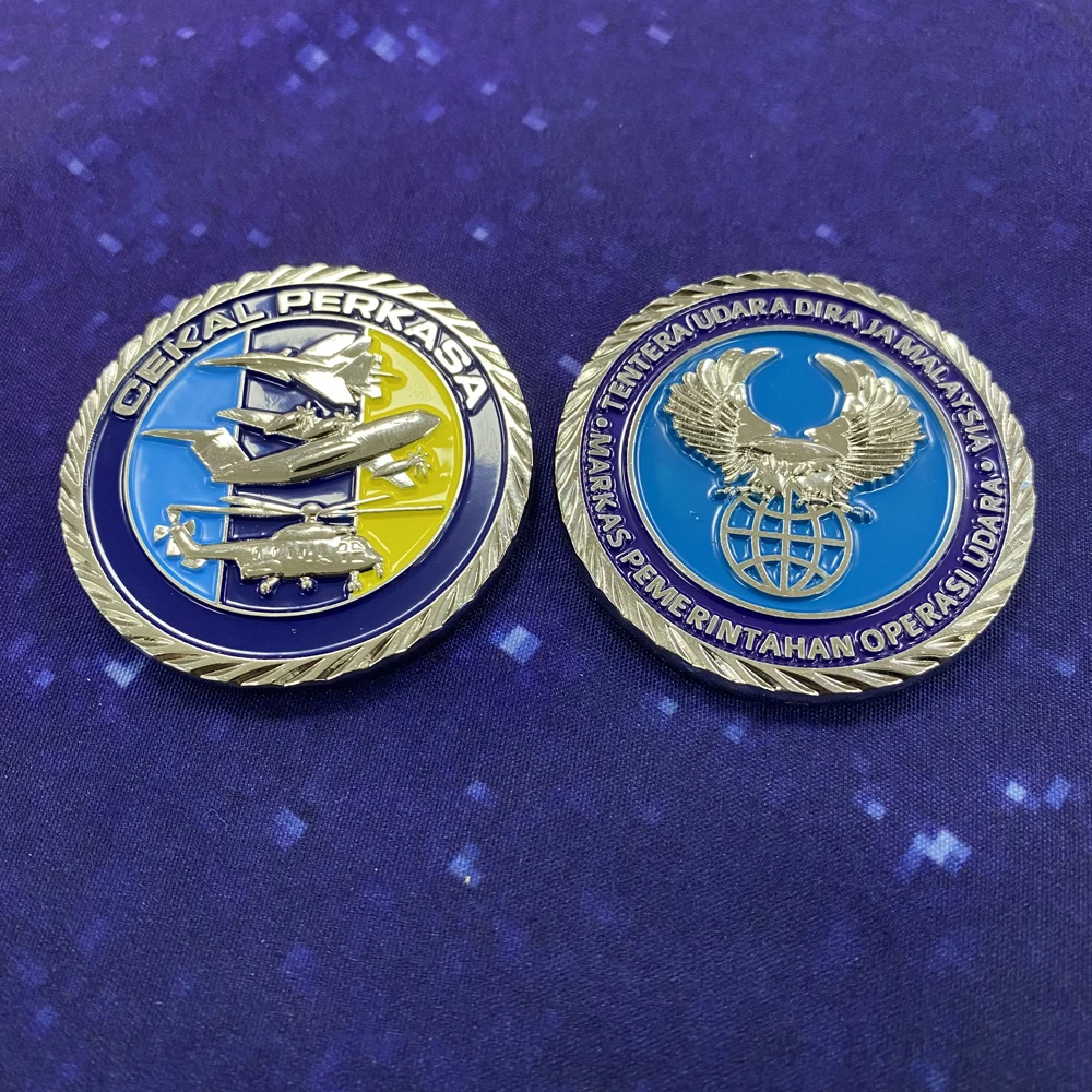 Double Sided Enamel Coin Manufacturer Custom Medallion Engrave Metal Badges Soft Enamel Challenge Souvenir Commemorative Coin
