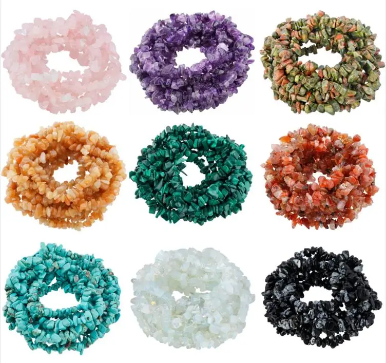 5-8mm Healing Reiki Unakite Rose Quartz Beads Natural Stone Gravel Gemstone Chips Beads Wholesale Loose Beads for Jewelry Making