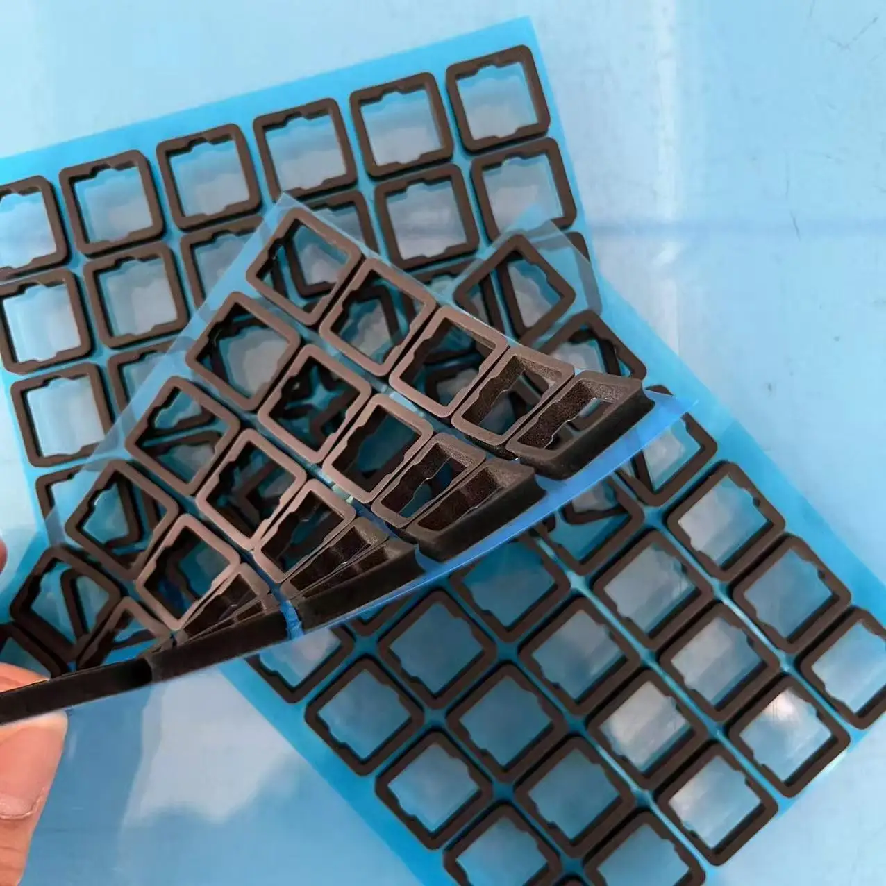 Durable and not falling off Flame Retardant High Resilience Die Cut Black PORON Keyboard Pad