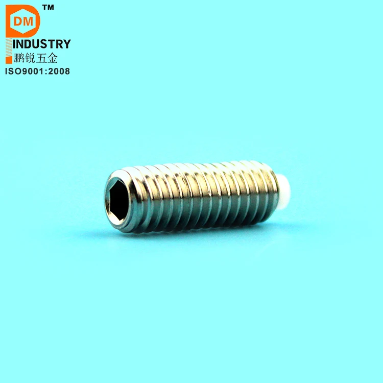 Stainless Steel & Brass Cap Hexagon Machine Screws M3-M12 Thread Sizes 10mm Length DIN Standard Nylon Tip Set Screws