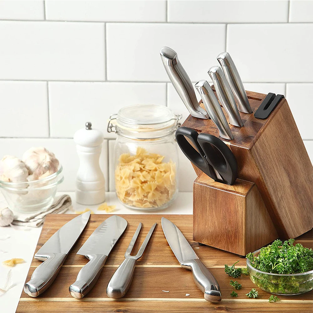  Amazon hot selling knives set 11 pieces german stainless steel kitchen knife chef with