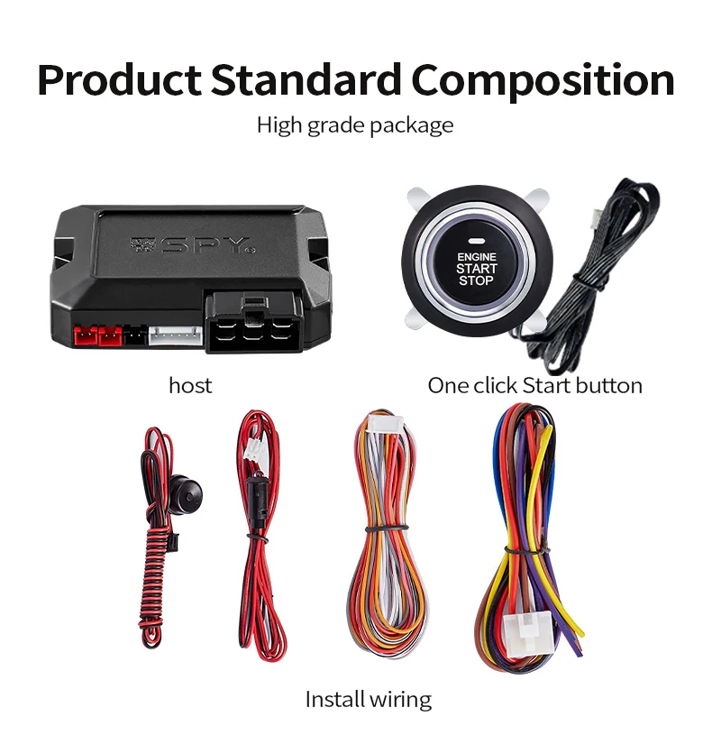 SPY passive keyless with led car alarm phone control led car alarm Vehicles Theft Keyless Car Key