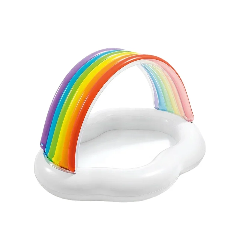 INTEX57141Clouds, Радужный арочный бассейн, надувной детский интерактивный водный игровой центр