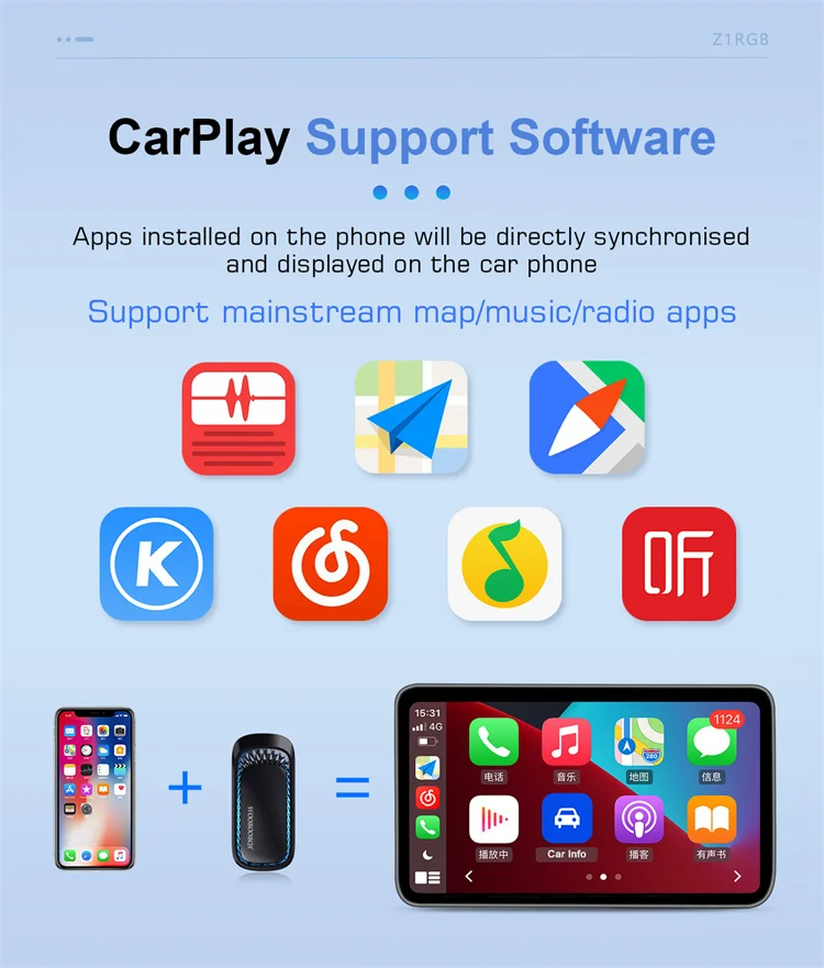Lancol Original wired carplay to wireless connection carplay with 2 kinds interface options