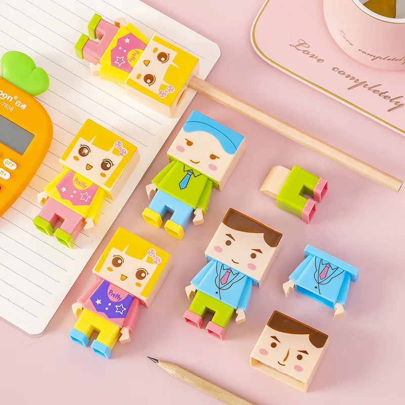 Portable Cartoon Double Hole Plastic Mini Manual Pencil Sharpener with Custom Logo