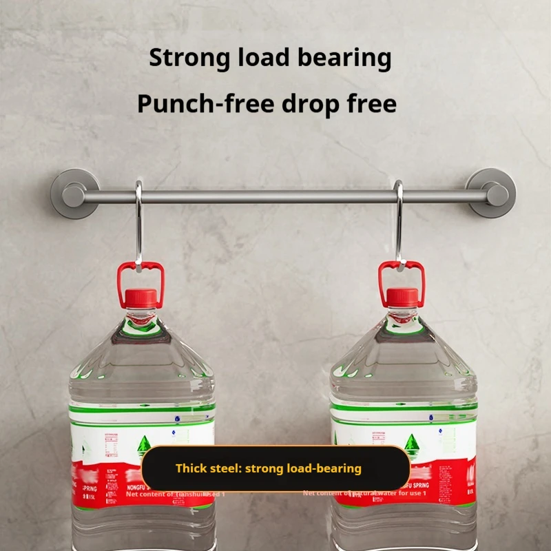 Modern Non-Perforated SUS 304 Brushed Stainless Steel Towel Bar Rod Wall Mounted Bath & Kitchen Accessories Towel Rack for Hotel